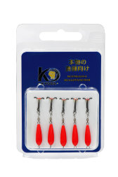 Мормышка Kyoda Черт с подвесным тройником, размер XL, вес 2.8 гр ярко красный 5 шт