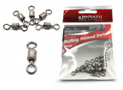 Вертлюг Namazu ROLLING RIBBED SWIVEL, латунь, цв. BN, р. 4/0, test-125 кг уп.5 шт