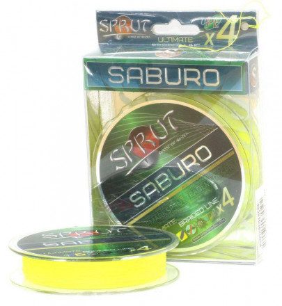 Леска плетеная SPRUT Saburo Soft Ultimate X 4 Fluo Yellow 0.20 140м