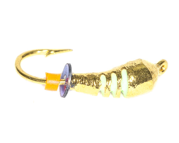 Мормышка вольфрамовая Condor Уралка с рисками гальваника 2,5 мм, золото 15 шт