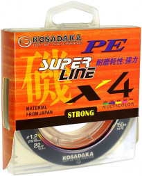 Леска плетеная Kosadaka Super PE X4 multicolor 0.10 150м