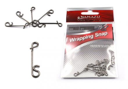 Безузловая застежка Namazu WRAPPING SNAP, цв. BN, р. M, test-8 кг уп.10 шт