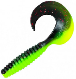 Твистер YAMAN PRO Spiral, р.2.5 inch, цвет #32 - Black Red Flake/Chartreuse уп.10 шт